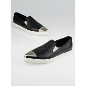 Miu Miu size 39.5 metal cap toe sneaker